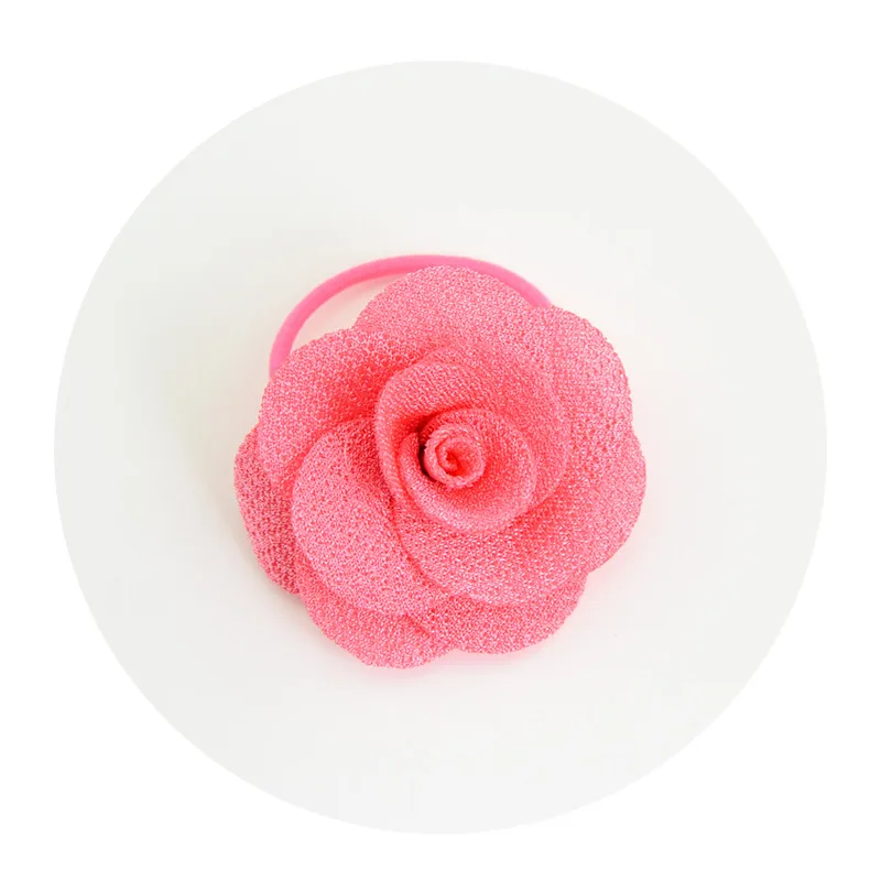 

Crystal 1PC Girls Flower Fabric Hair rope Hair Clip Headband Three-dimensional Big Flower Elastic Multi-layer Hair Accessories