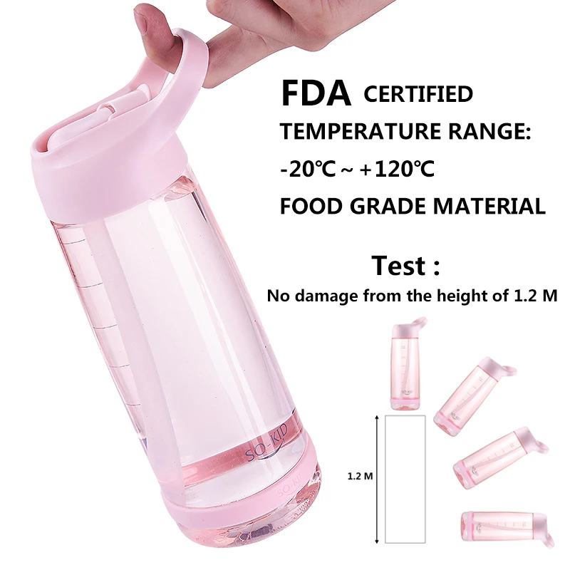Бутылка для воды 1000 мл с трубочкой Экологически чистая не содержит Бисфенол А