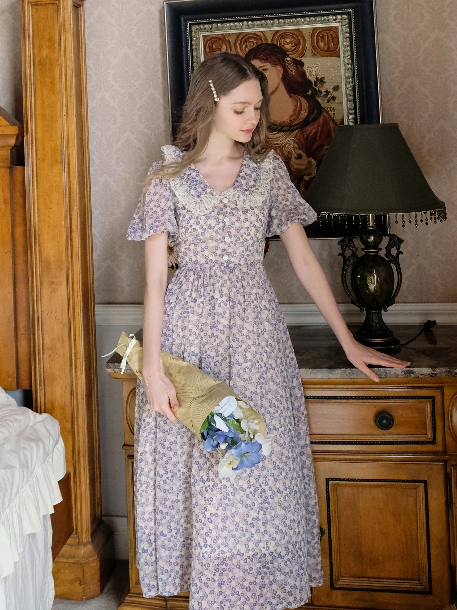 Женский летний сарафан в стиле бохо шифоновое длинное платье с цветочным принтом