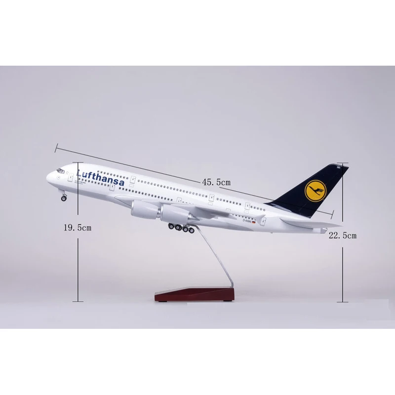 Модель самолета 1/160 модель Аэробус Lufthansa A380 45 5 см светильник легкое колесо литый