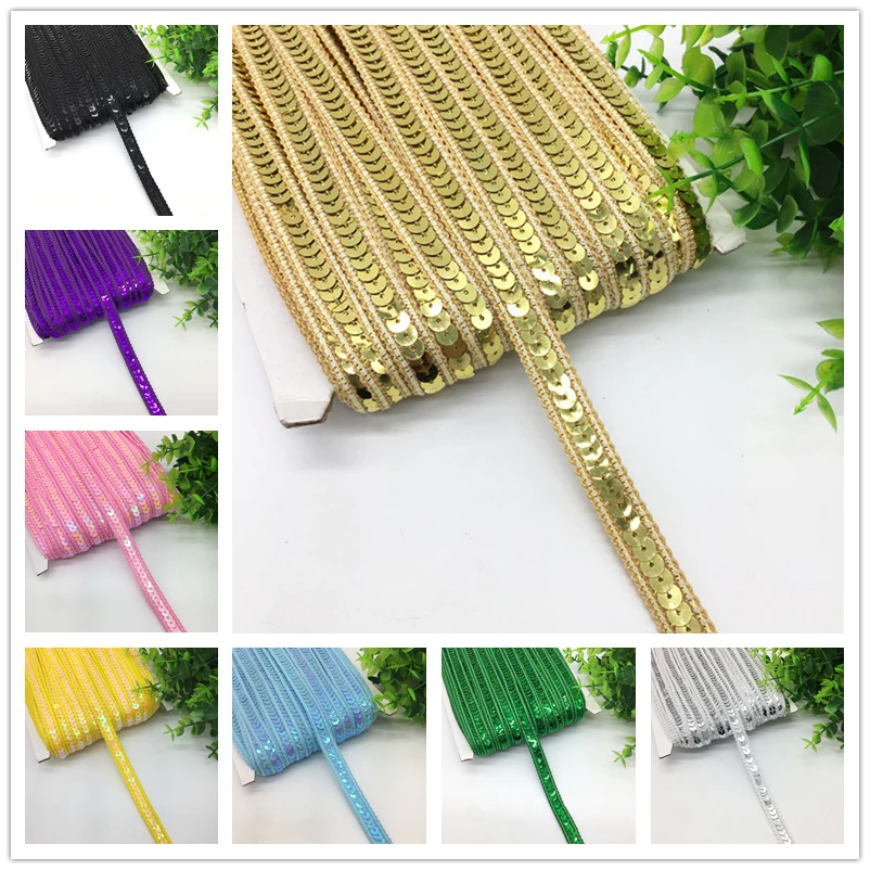 50 ярдов 13 мм блестки ткань с блестками для платья одежды головного украшения