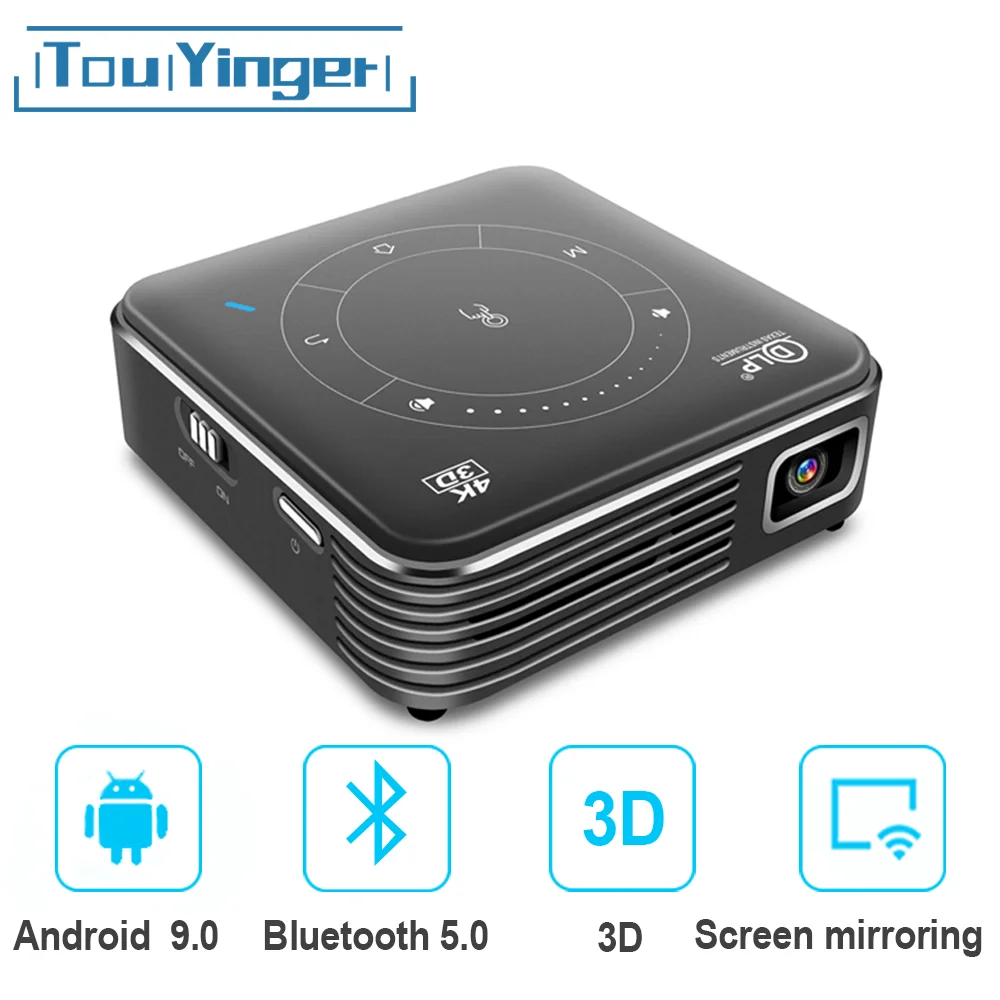 Touyinger D021 Android 9 0 поддержка 4K мини-проектор 3D HD портативный микро WIFI Bluetooth DLP