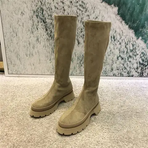 

Women Boots 2022 Autumn Winter New Boots Platform Thin Sleeve Stretch Boots Women's Round Toe Vintage High Boots Botas De Mujer