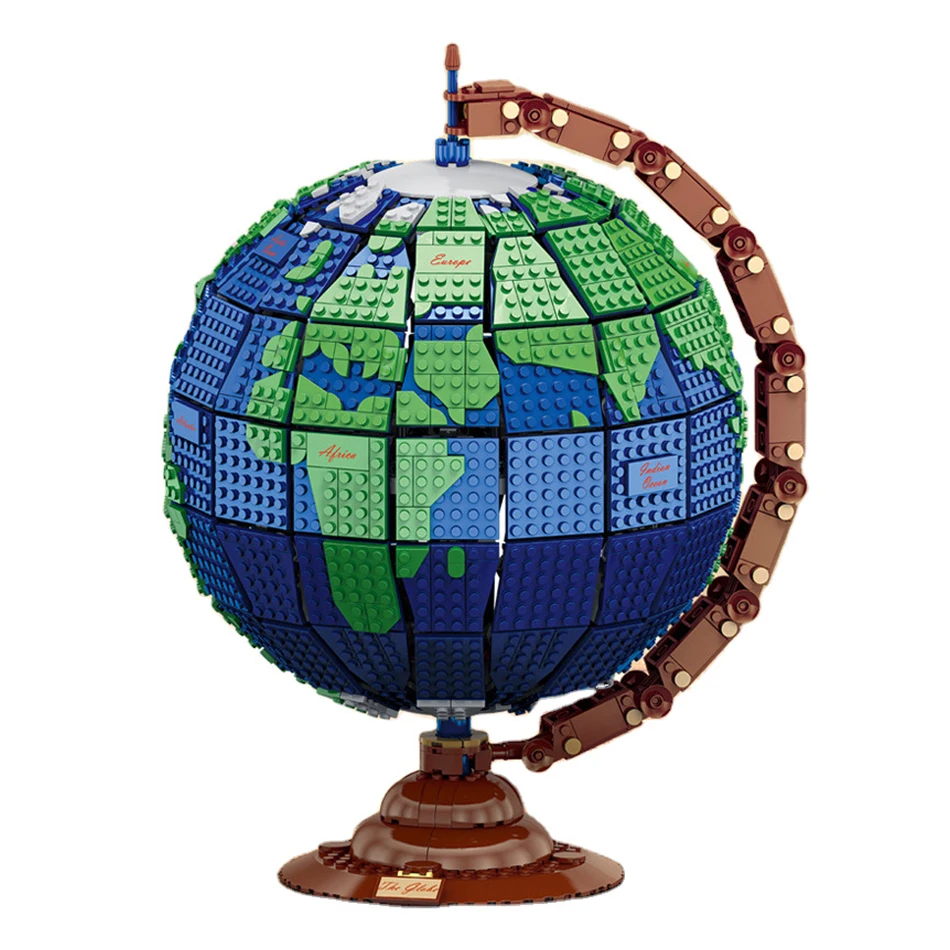 

2420Pcs City Street View New Design Globe Map Building Blocks Technical MOC Architecture Terrestrial Globe Bricks Toys Children