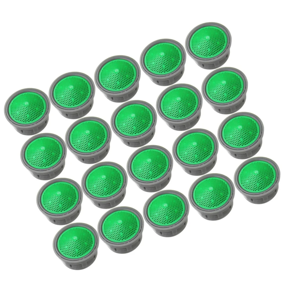 

20pcs Bubbler Sprayer Water Saving Filter Wash Basin Nozzle Filter for Home Kitchen Bathroom (Green)