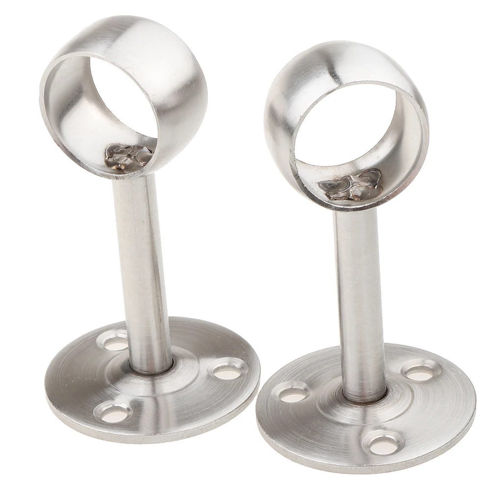 Set of 4 Silver Curtain Rod Ceiling-Mount Bracket, Fit for 22mm Diameter Poles