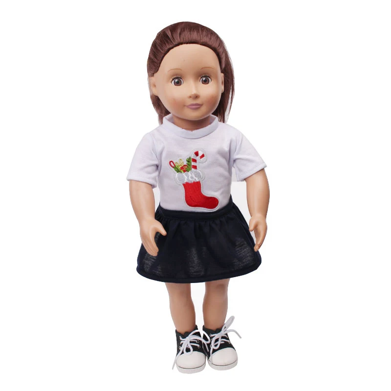 Одежда для кукол 18 дюймов белая Американская футболка новорожденных
