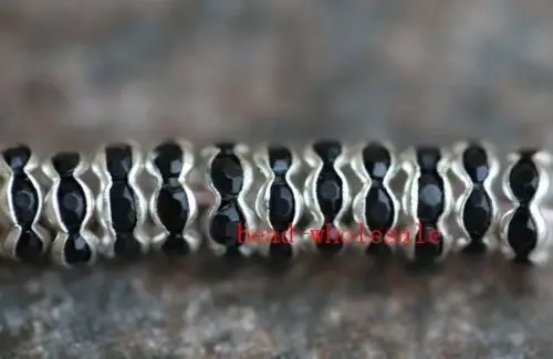 6mm-Black 100 шт волнистые боковые металлические серебристые бусины 6 мм 8 мм Rondelle Austira хрустальные стразы для изготовления ювелирных изделий своими руками - Цвет: 6mm-Black