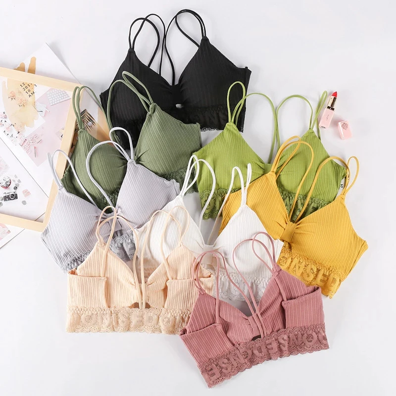 

Cotton Bra Sexy Lace Bra Brathable Sport Bra Running Push Up Gym Fitness Yoga Suit Underwear Women Bra Seamless Crop Top Female