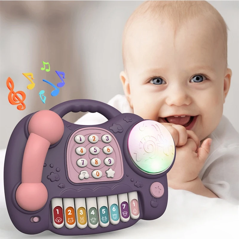 

Music Piano Phone Toy Children Infant Lighting Keyboard Kids Baby Brain Development Early Learning Educational Toys