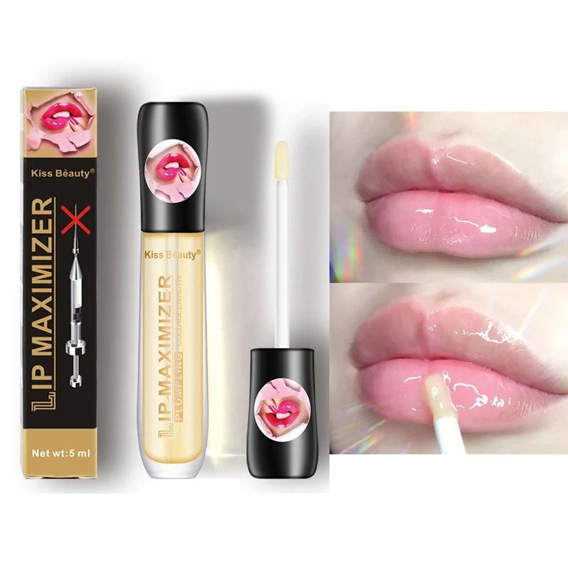 

5ml Lip Plumper Moisturizing Mask Oil Clear Brighten Lip Gloss Repairing Reduce Fine Lines Lip Elasticity Plump Serum Lip Care