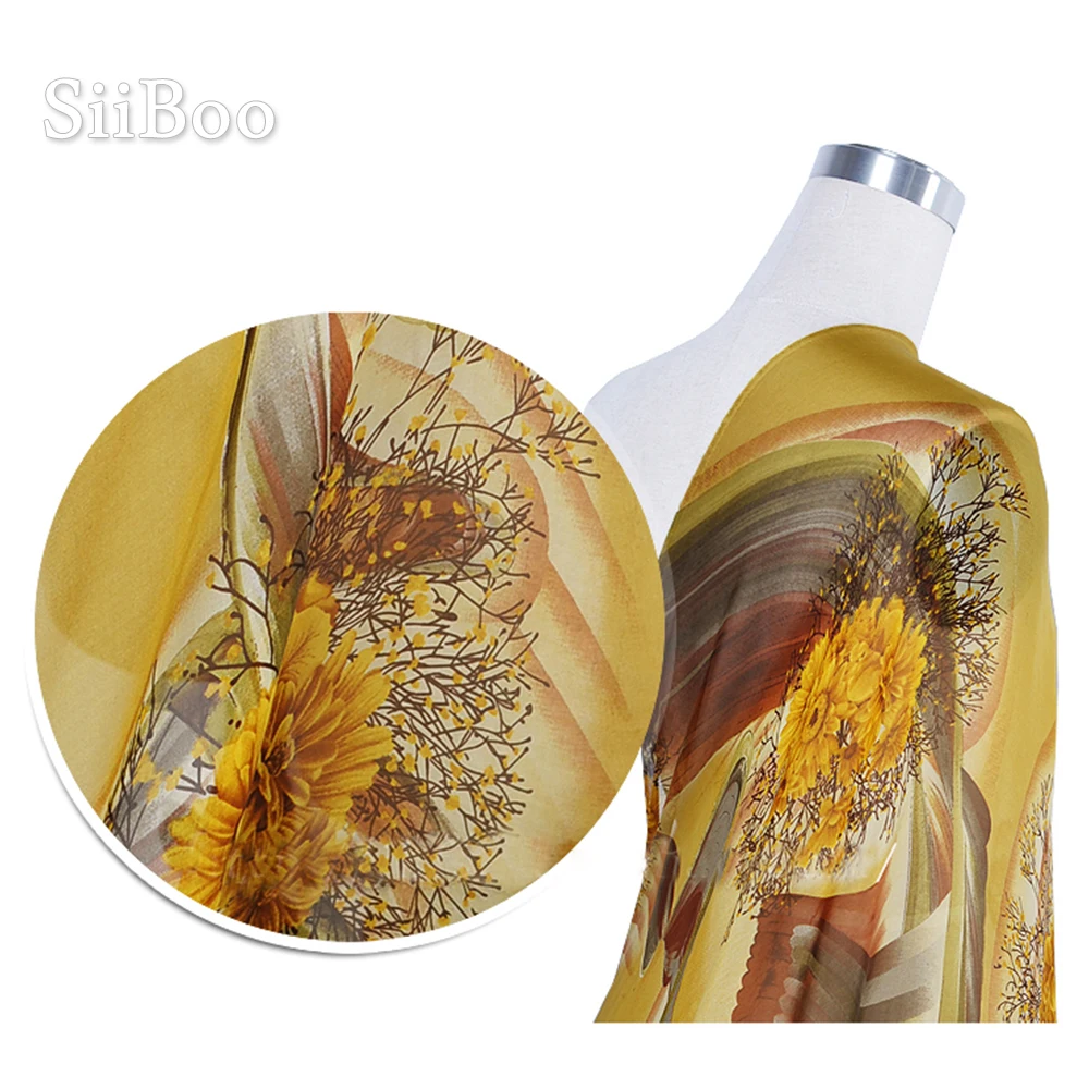 Французская элегантная Хризантема с цветочным принтом дышащая 100% натуральный