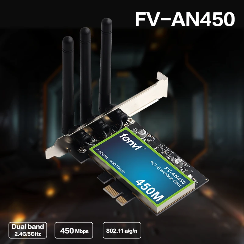 450 Мбит/с Dual Band для рабочего стола PCI Вай Фай адаптер Беспроводной сетевая карта