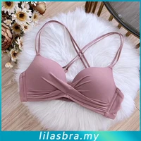 v medium thick sexy beautiful back small bra underwear gather no steel ring comfortable bra set