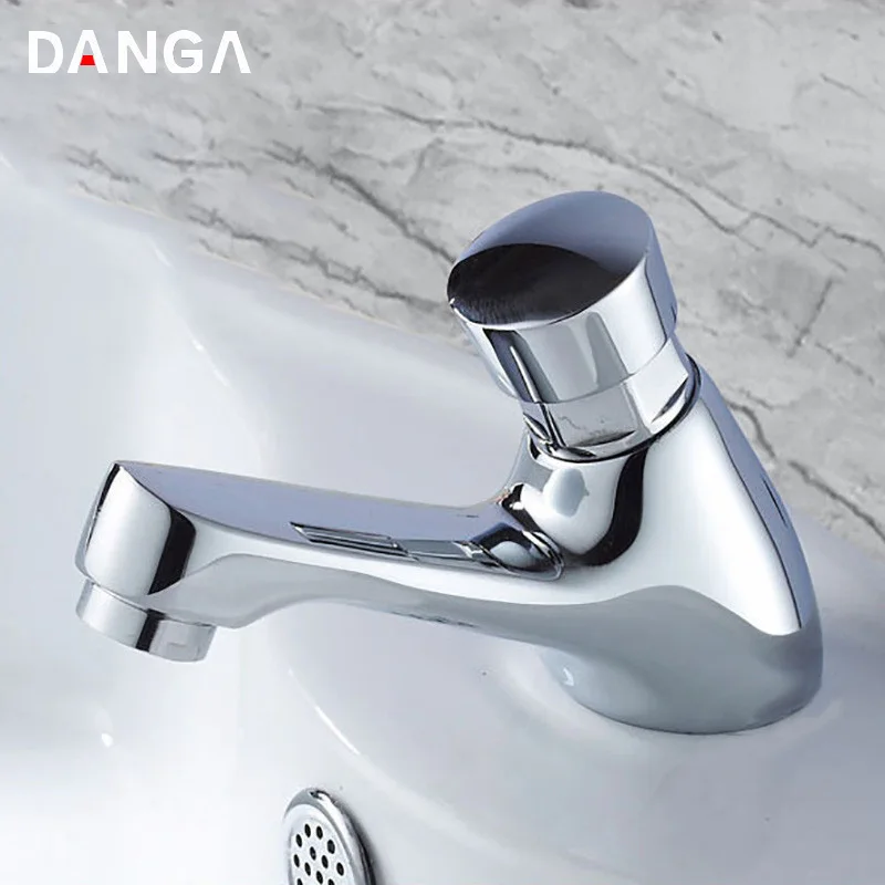 

Brass Basin Faucets Bathroom Tap Electroplated Hot and Cold Washbasin Sink Tap Single Handle Single Hole Press Water Faucet