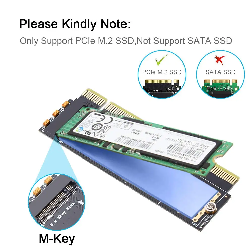 Переходник onbian M.2 NVMe SSD на карту PCIe M2 Key M драйвер с силиконовой охлаждающей