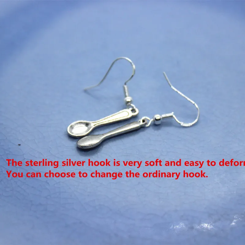 Забавный нож вилка ложка посуда гипоаллергенные серьги Женская мода креативные