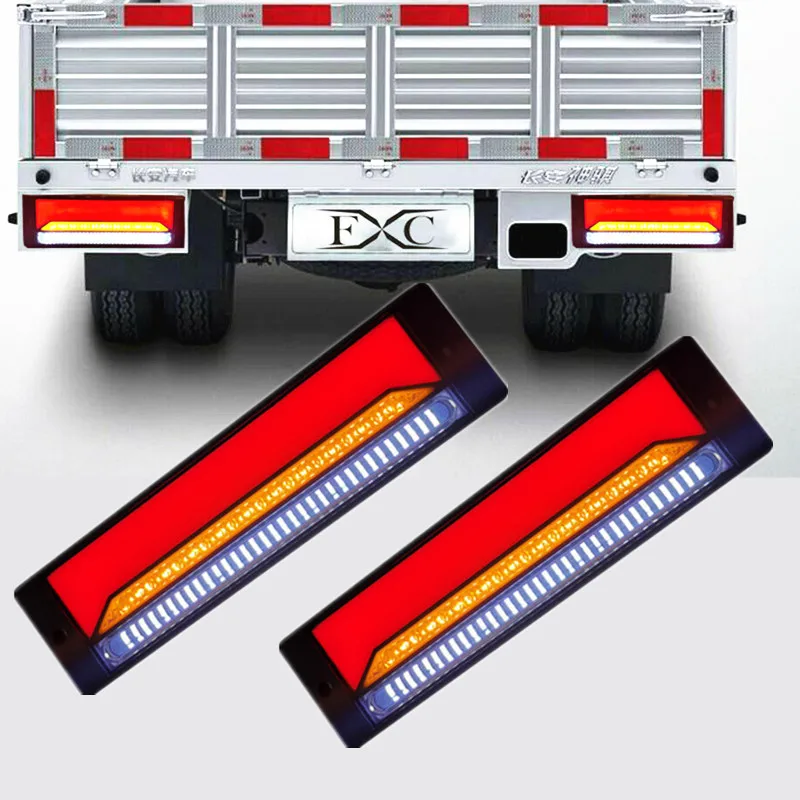 Miglior 2PCS Luci Posteriori Per Camion 147LED Segnale Di Arresto Rimorchio Indicatori Di Direzione Freno Luci Posteriori Lanterna Luci Posteriori A LED Per Rimorchio 12v -24v