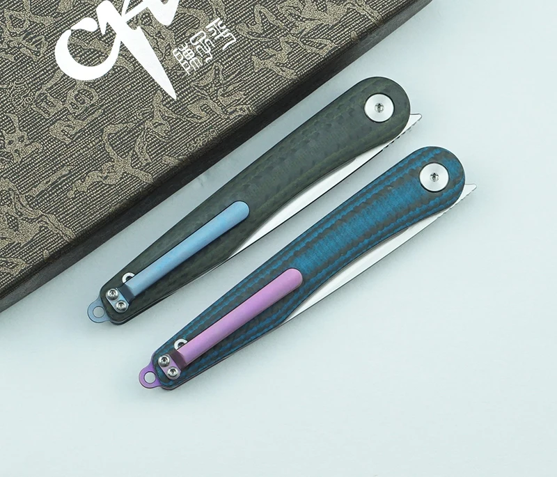 

CH3010 New Folding Knife M390 Blade CF+ Titanium Alloy Handle Outdoor Camping Survival Kitchen EDC Multifunctional Tool Knife