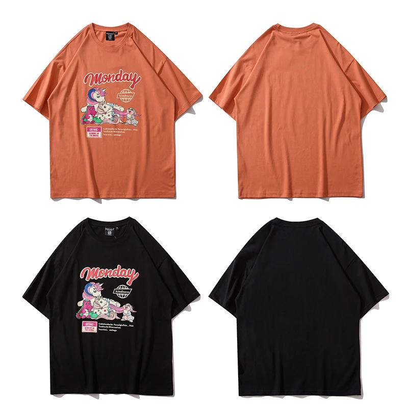 

New Short Sleeve T Shirt Men Animal T Shirt Couple Casual Loose Simple Harajuku TShirt Summer Hipster Tops O Neck Sport Koszulki