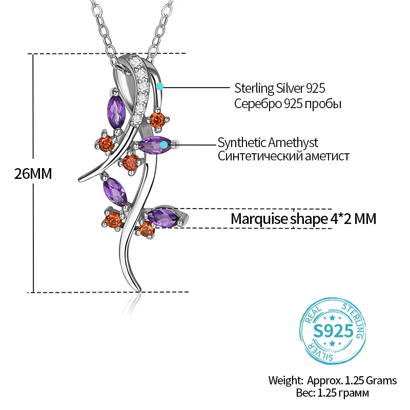 Натуральный Аметист Стерлинговое Серебро женская подвеска гранат подарки на