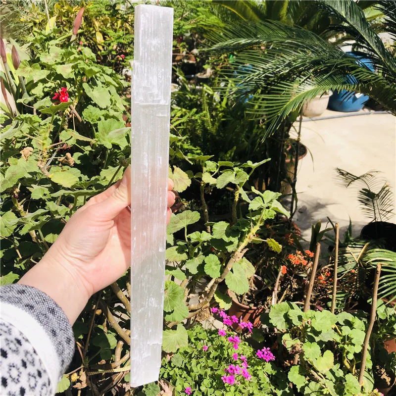 

30-35cm Natural Gemstone Gypsum Selenite Sticks Wands Energy Raw Stones Selenite