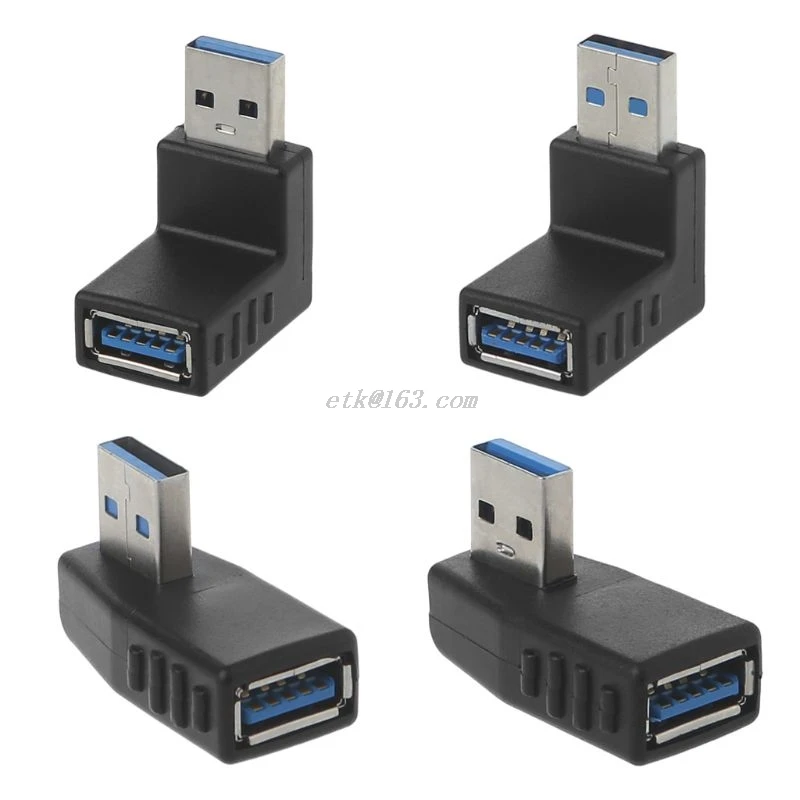 

90 градусов левый и правый угловой USB 3,0 A папа к женскому разъему адаптер для ноутбука ПК