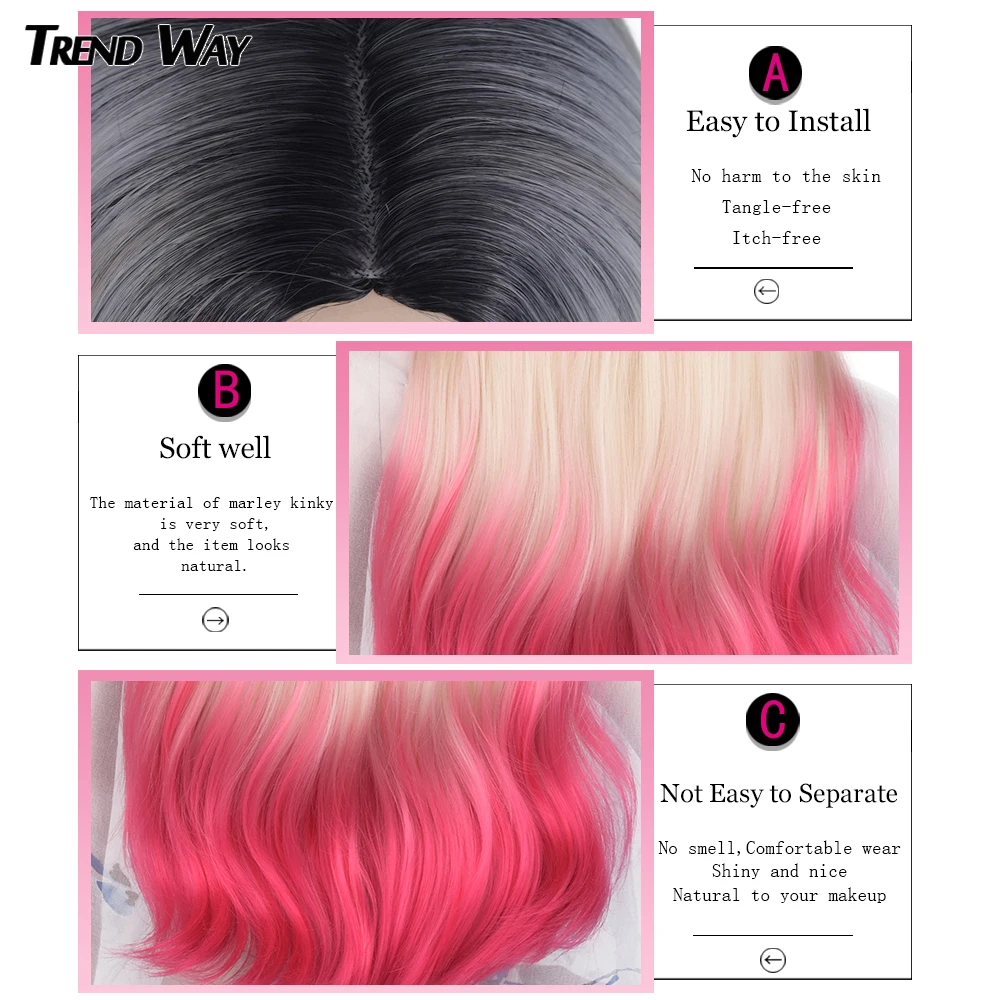 Парик для женщин 24 дюйма синтетические волнистые волосы с эффектом омбре