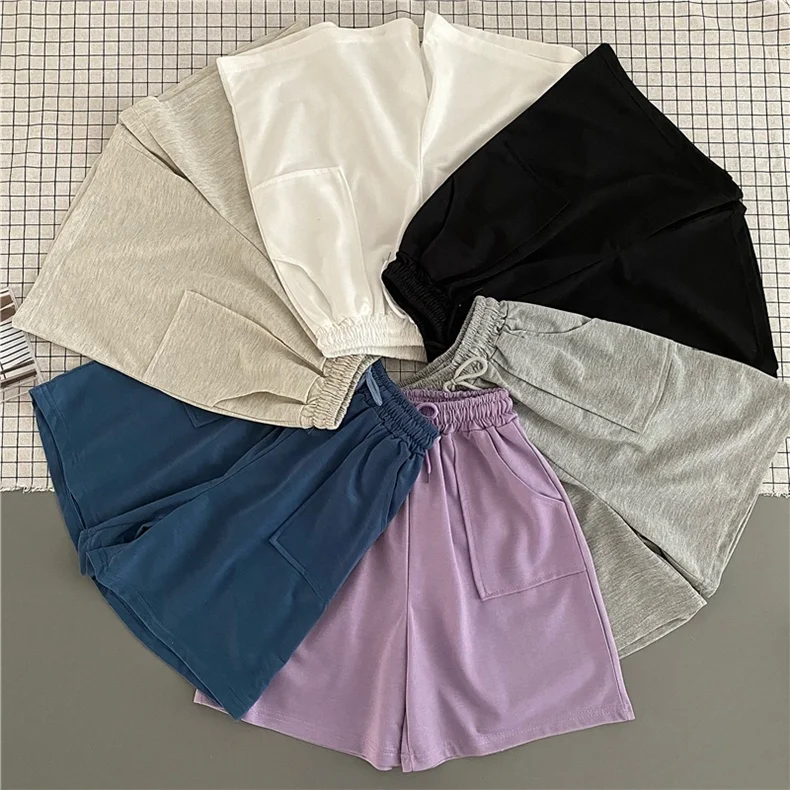 

Internet Celebrity High Waist Wide Leg Shorts Women's Solid Color Summer Loose Versatile Korean Casual Five Points Sports Pants