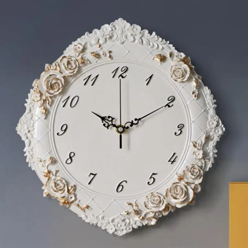 Часы настенные в европейском стиле с изображением розы домашний декор для