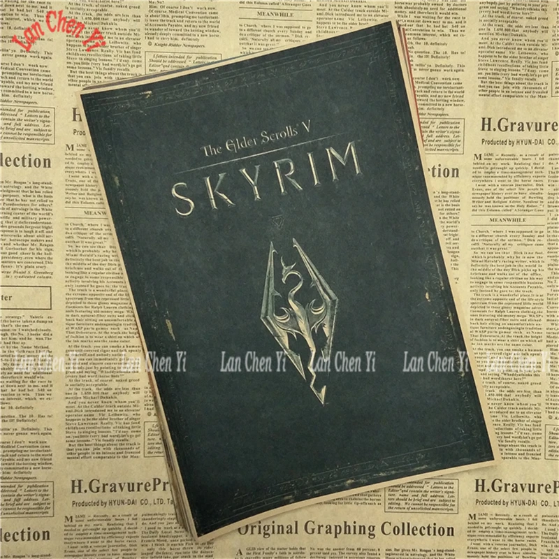The Elder Scrolls Skyrim Классическая игра плакат на крафт-бумаге Бар Кафе гостиная столовая картина для декора комнаты