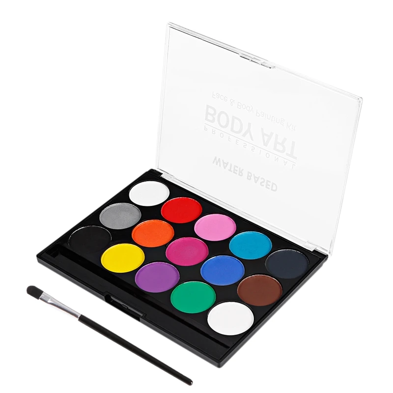15 цветов веера нетоксичные художественный Макияж для лица косплей пигмент