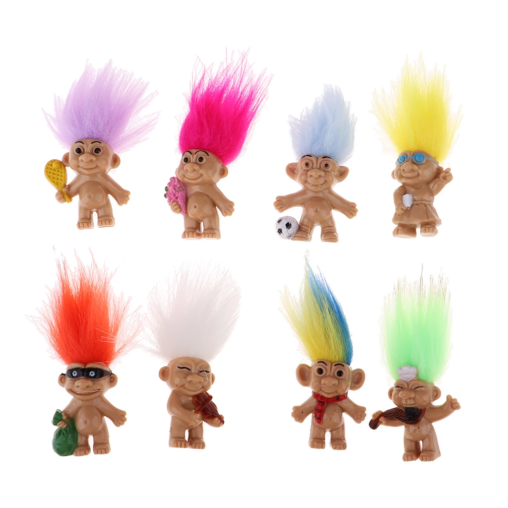 Винтажная красочная кукла Lucky Troll 8 штук мини-фигурки Leprocauns игрушки-вечерние