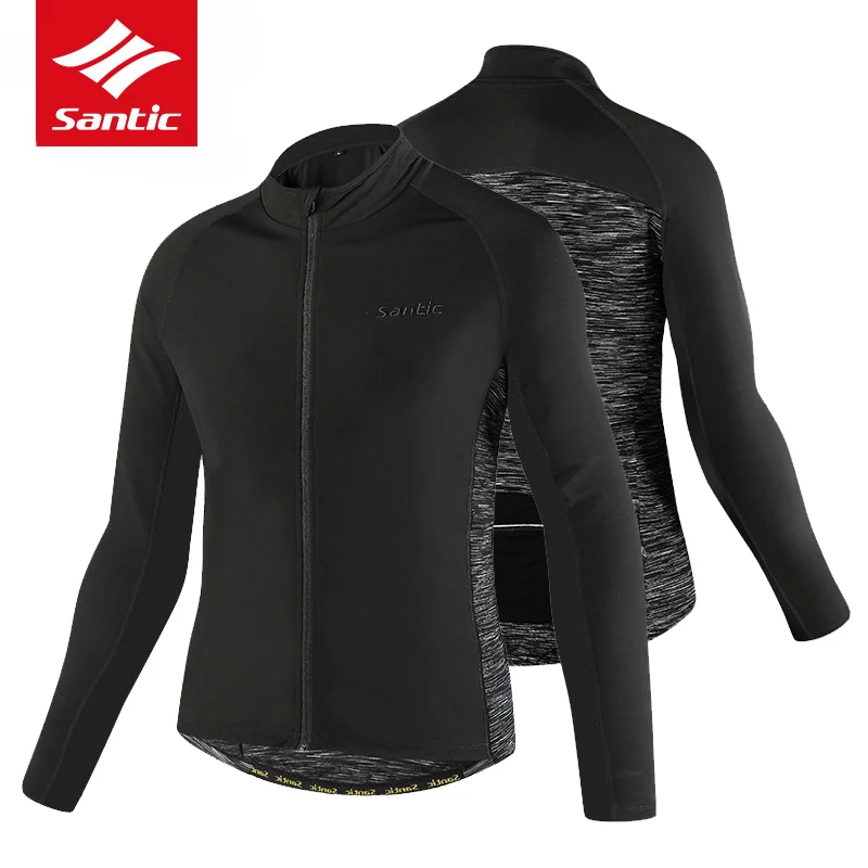 Велосипедная куртка Santic Мужская Осенняя Теплая Флисовая велосипедная с длинным