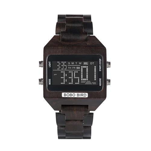 V-S30-1 BOBOBIRD мужские цифровые часы Дерево 4 переменных цвета многофункциональный светодиодный дисплей reloj inteligente hombre с Подарочная коробка из дерева V-S30 - Цвет: V-S30-1