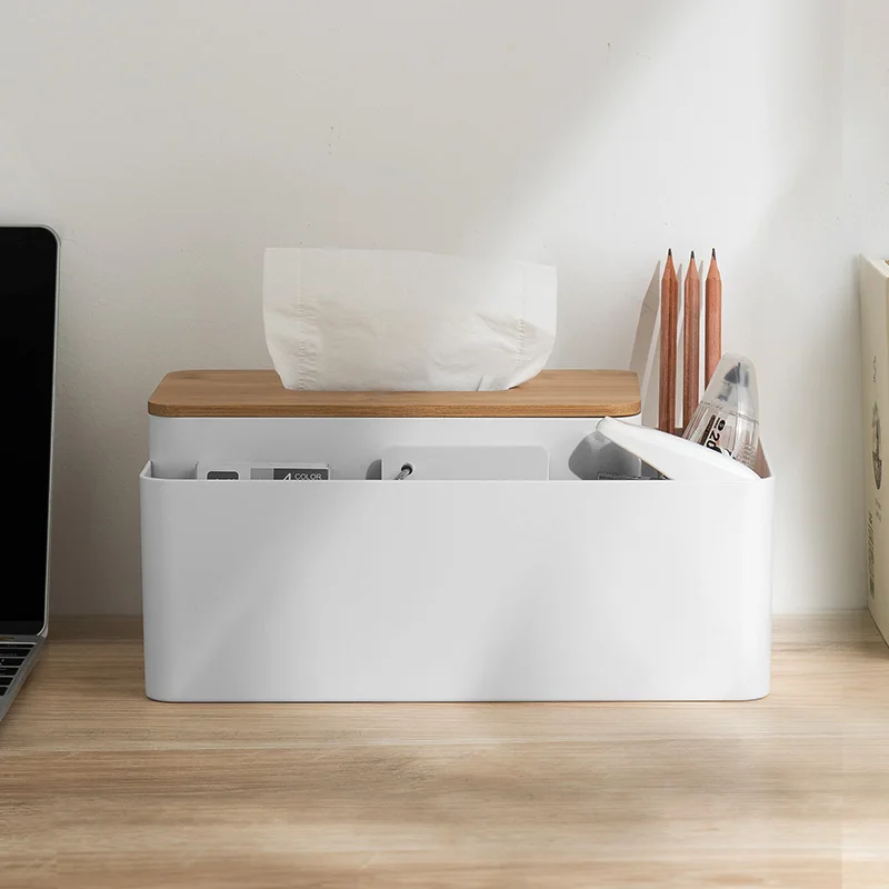 

Remote Control Holder Makeup Tissue Box Cosmetic Storage Box Napkin Paper Container Desk Organizer Decoration Tools Bathroom