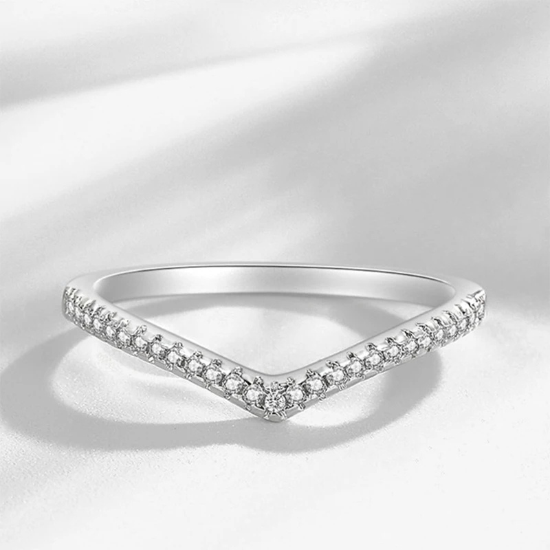 Фото Женское Обручальное Кольцо Yanleyu уникальное кольцо с v-образным вырезом из 100%