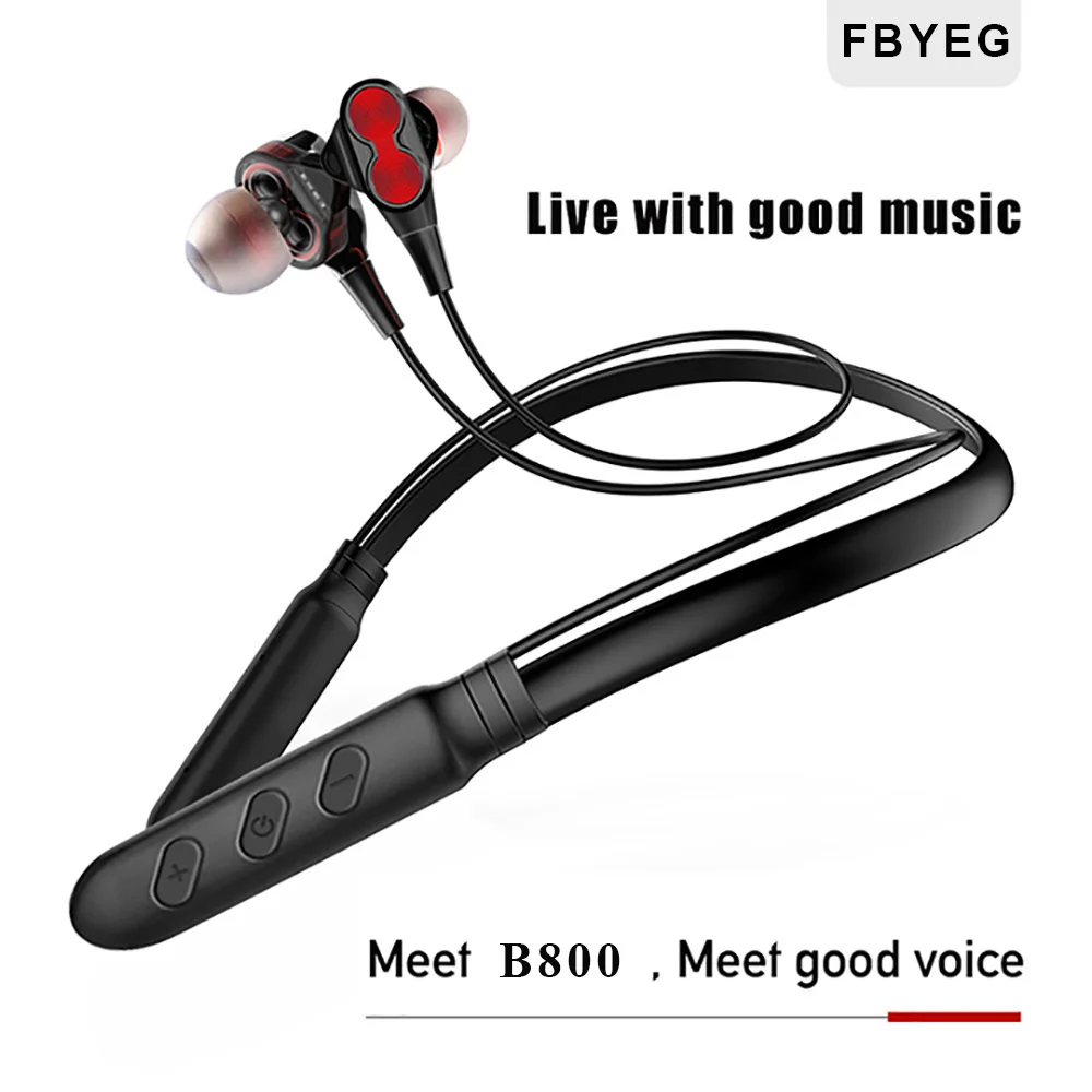 FBYEG Bluetooth наушники беспроводные наушники четыре блока привода двойной динамический Гибридный глубокий бас спортивные наушники для телефона с микрофоном