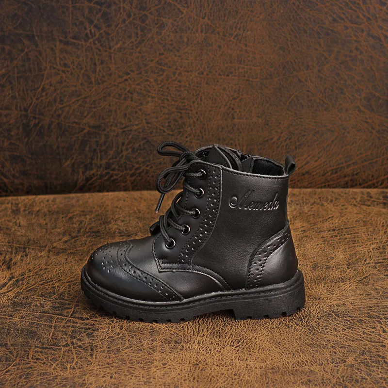 2019 зимние плюшевые ботинки из натуральной кожи для малышей ботильоны маленьких