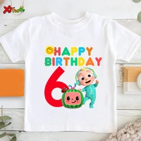 baby kids cartoon watermelon birthday number name print t shirt children birthday t shirts boygirl funny gift t shirt present