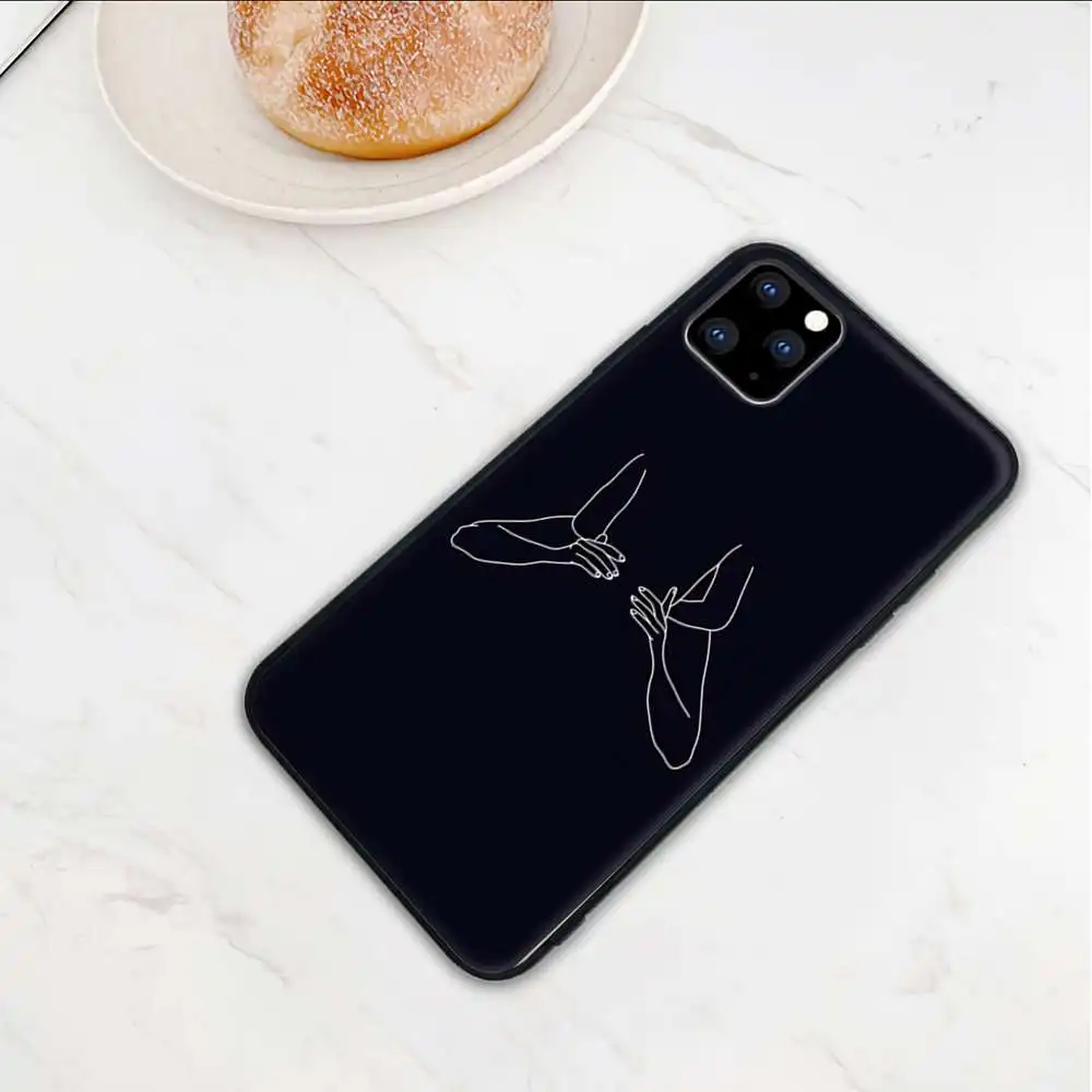 

Cute Minimalist Line Sexy Couple Cellphone Case For Iphone 12 11 Pro Xs Max 6s 7 8 Plus Xr Xs X 5s Se 2020 Cover