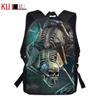 KUILIU женские дорожные рюкзаки с 3D-принтом черепа для подростков мальчиков девочек начальной школы рюкзак с ужасами Скелет детская школьная сумка