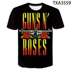 Новые летние футболки с принтом 3D Guns N Roses, повседневные футболки для мальчиков и девочек, модная уличная одежда для мужчин и женщин, крутые топы, футболки