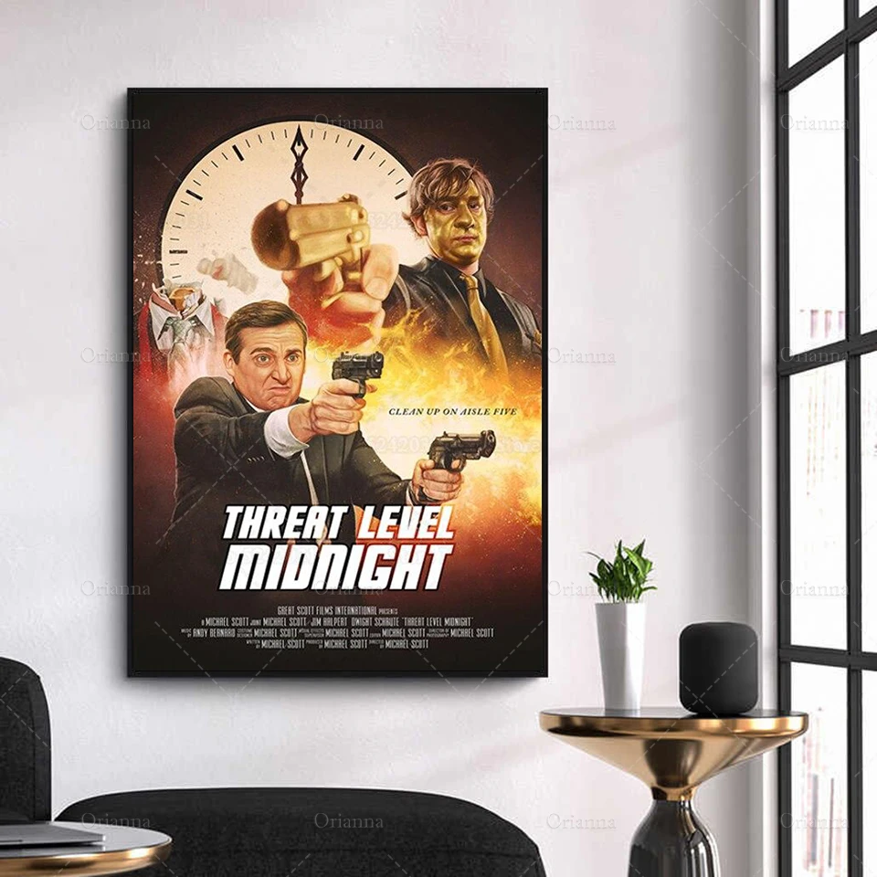 

Threat Level Midnight Poster The Office Favorite Tv Show Canvas Painting Michael Prison Mike Wall Picture Art Decoration