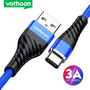 vothoon usb type c cable for samsung xiaomi huawei 3a fast charging usb c cable mobile phone charger usbc type c data wire cord free global shipping