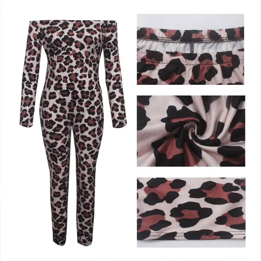 Wjustforu сексуальный леопардовый комбинезон с вырезом лодочкой для женщин