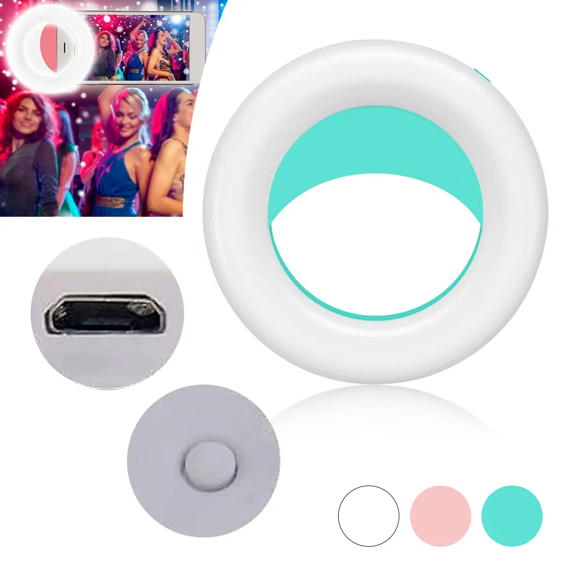 

NEW LED Selfie Ring Light For Mobile Phone Portable White/Warm/RGB Flash Lamp Lights For YouTuber Vlog Cellphone Live Fill Light