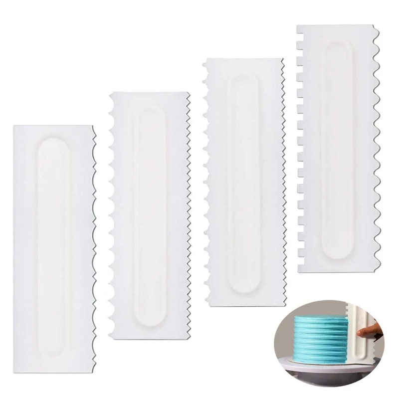 4 шт./компл. декоративная Расческа для торта и глазурь Гладкий инструмент скребок