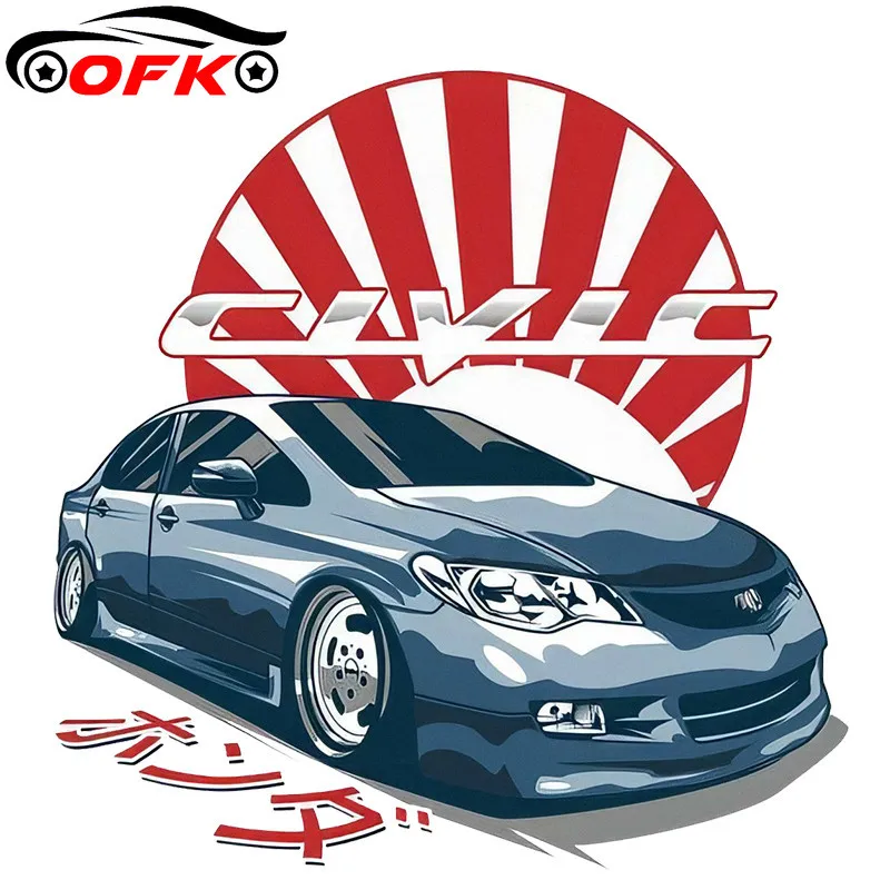 

Car Stickers Decor Motorcycle Decals for Honda Civic FD JDM Japanese Decorative Accessories Creative Waterproof PVC,13cm*10cm