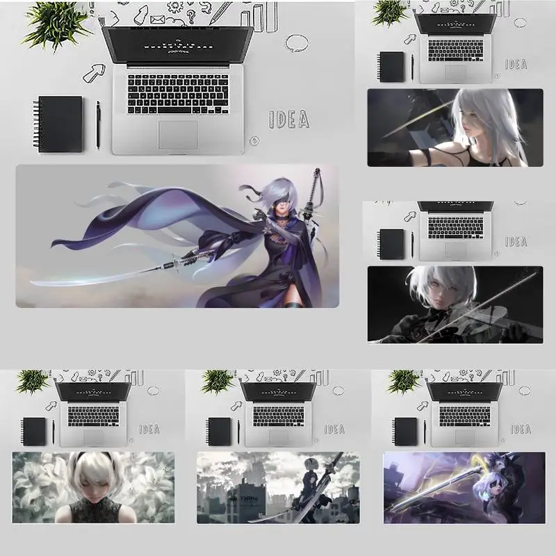 

kawaii girl nier gamer Natural Rubber Gaming mousepad Desk Mat Desk Table Game gamer Large Mouse pad Mat Non-slip Laptop Cushion